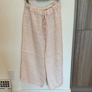Relaxed Wide-Leg Drawstring Pants in Pale Blush